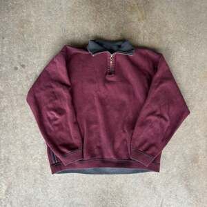 Tommy Bahama Reversible Sweater Mens * Large L Maroon Gray 1/4 Zip Long Sleeve